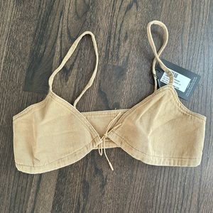 PLT Front Tie Denim Bralette